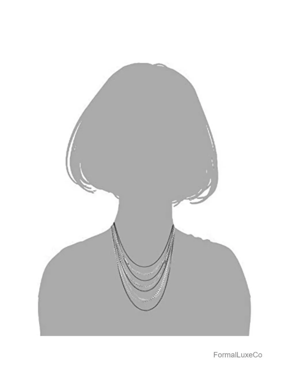 Waterfall Multi-Strand Chains Statement Collar Necklace with Rhinestones